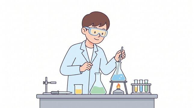 Scientist conducting experiment in a lab