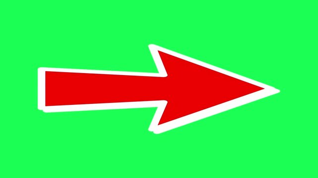 Red arrow pointing right on a bright green background