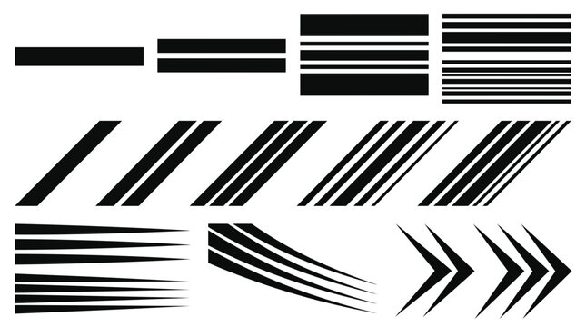 Racing Stripe Vector Bundle for Car Graphics and Automotive Vinyl Wrap Design Elements