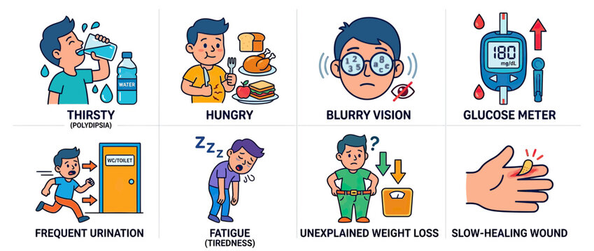 Diabetes Symptoms Illustrated