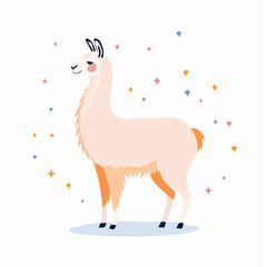 Obraz premium Minimalistische Lama-Silhouette – Exotisches Lama als Vektorillustration