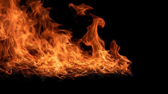 Growth through change shown by vivid orange flames rising against a dark background with glowing embers and intense heat