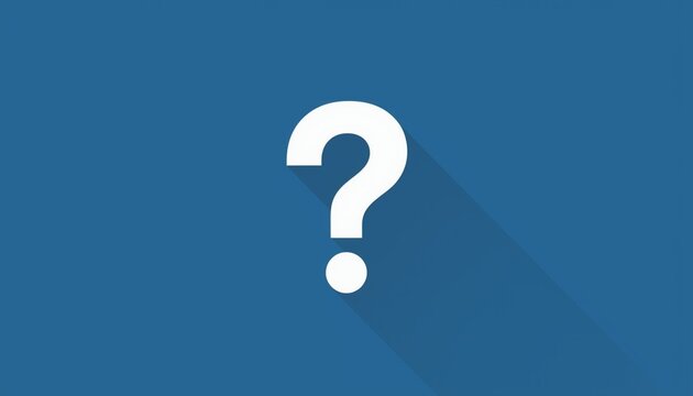 Question mark symbol on blue background with shadow