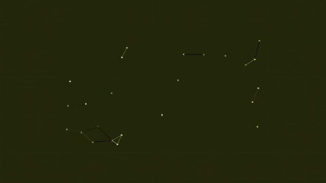 Minimalist constellation pattern on dark green background