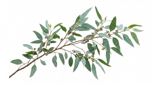eucalyptus branch on transparent background leaves plant
