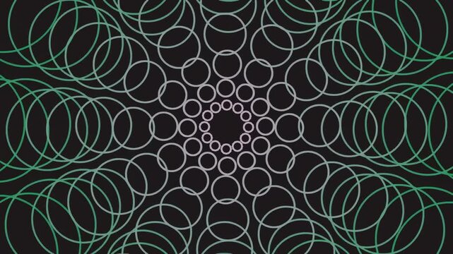 Abstract geometric pattern with concentric circles on dark background