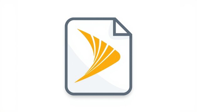 Document Icon with Orange Accent Design