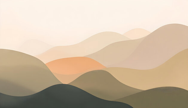 Abstract shape organic background set in muted earthy colors. Simple hand painted textured templates