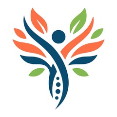 Fototapeta premium Chiropractic, massage, back pain and osteopathy icon. logo design inspiration