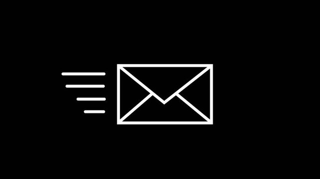 Animated envelope mail icon representing email messaging communication newsletter notification and digital correspondence concept.Motion graphics of concept