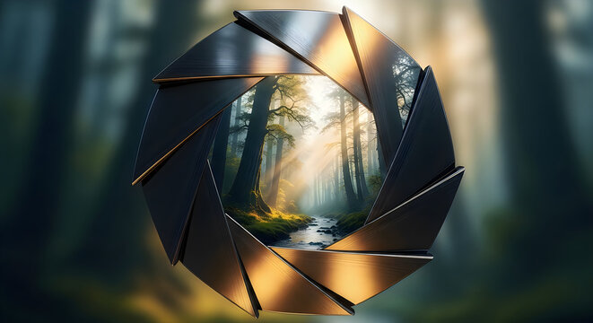 A creative artistic lens view of a forest landscape celebrating the spirit of world photography day