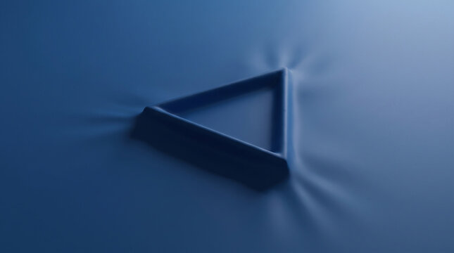 Abstract blue triangular ripple design with smooth embossed geometry symbolizing motion, fluidity, and modern minimalism in futuristic creative background art Generative Ai.