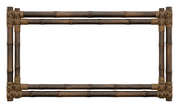 Dark Bamboo Rectangular Frame with Rope Detail