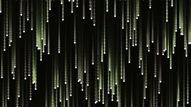 Abstract digital rain with glowing lines on a dark background