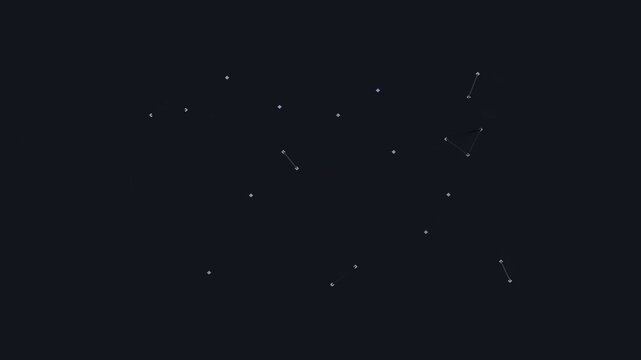 Minimalist dark background with scattered white dots resembling constellations