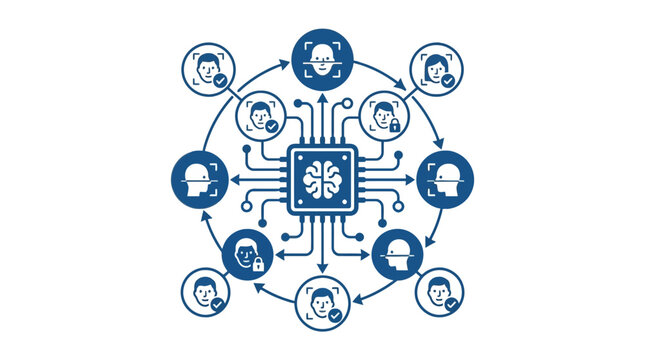 Central AI processor connecting multiple human profile IDs