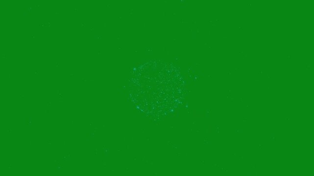 Reactive audio star beat royal blue circle animation with vibrant neon spectrum, circular sound digital frequency ring, futuristic motion graphics seamless deep green background 4K video