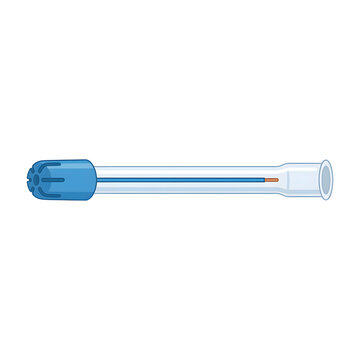 Medical plastic dental saliva ejector suction tube isolated on white background