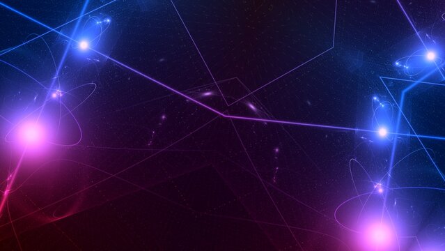 luminous digital network, glowing nodes, futuristic tech, cyber connections, neon lines, , technology, science, research