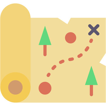 Treasure map Icon - Vector Graphic Design