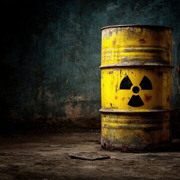 Rusty Radioactive Waste Barrel
