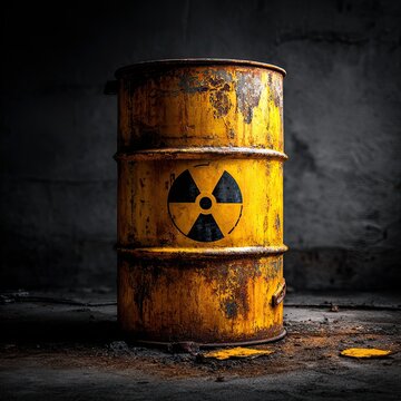 Rusty Radioactive Waste Barrel
