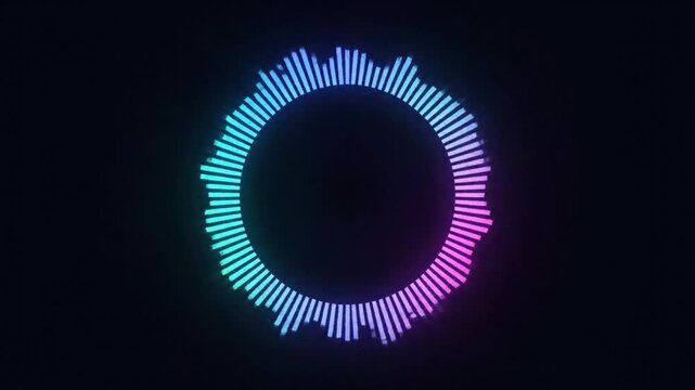 Circular equalizer on dark background
