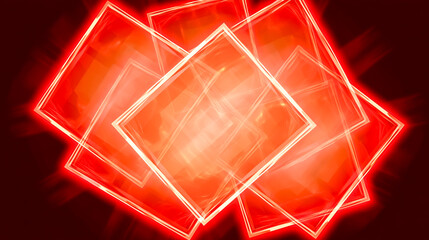 Naklejka premium 光を反射する赤い幾何学ブロックのモダンなテクノロジー背景