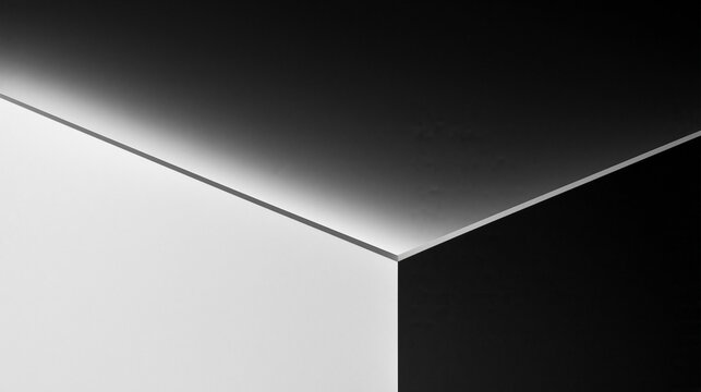 Minimalist Abstract Architectural Corner with Dramatic Light and Shadow