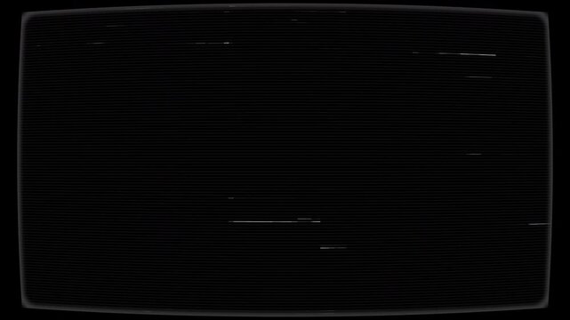 Analog CRT Television Texture with Dense Scanlines, Static Distortion and Retro Screen Frame