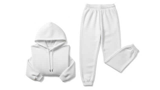 White hoodie and sweatpants set