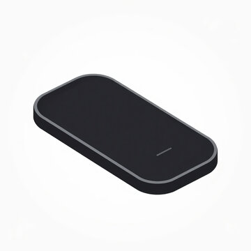 Isometric modern black smartphone template isolated on white background