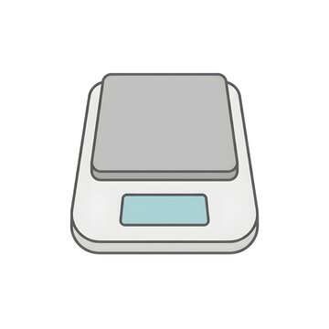 Isometric digital electronic weighing scale device isolated on white background