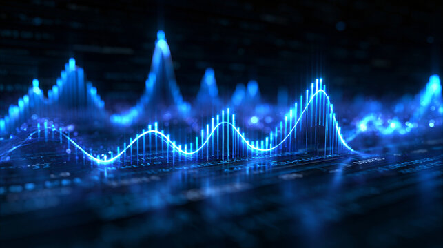 Digital Financial Stock Market Chart Data Visualization Concept