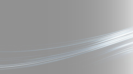 Abstract glowing silver blue orbital wave on black background, futuristic light trace overlay. Minimalist dark steel blue horizon backdrop, modern space science presentation slide design PNG © Creative Lab