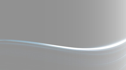 Abstract glowing silver blue orbital wave on black background, futuristic light trace overlay. Minimalist dark steel blue horizon backdrop, modern space science presentation slide design PNG © Creative Lab
