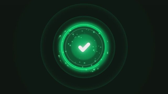 Green check mark icons on dark background