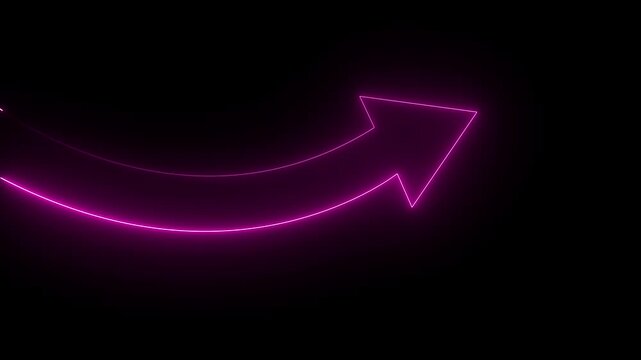 Glowing neon Business operational changes. Successful business turnaround and performance recovery. Businessperson tapping a rising arrow. 4k animation video.