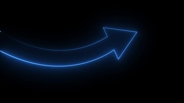 Glowing neon Business operational changes. Successful business turnaround and performance recovery. Businessperson tapping a rising arrow. 4k animation video.