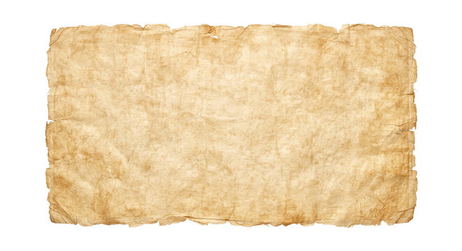 Blank ancient parchment paper scroll with torn edge