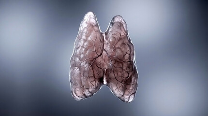 Naklejka premium Biological representation of human thyroid gland with vascular network endocrine physiology