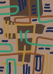 Abstract image for printing. Picture for modern interiors. The picture is painted by hand on a tablet. © neurostructure
