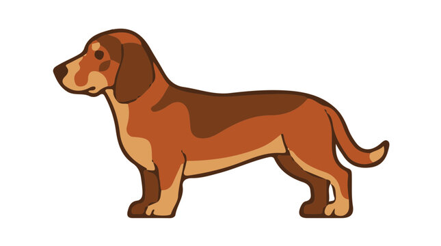 Alpine Dachs Flat Design Color Vector Icon Isolated on White Background