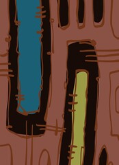 Abstract image for printing. Picture for modern interiors. The picture is painted by hand on a tablet. © neurostructure