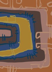 Abstract image for printing. Picture for modern interiors. The picture is painted by hand on a tablet. © neurostructure