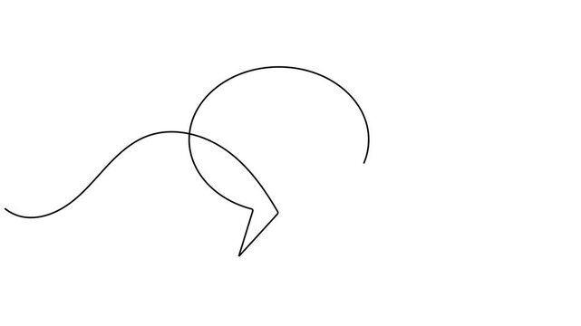 Love heart speech bubble icon sign continuous one line drawing moving on white background minimalist single art romantic conversation and social media messaging chat concept symbol animation video