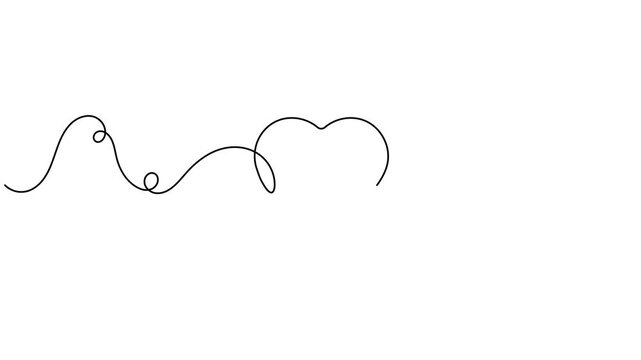 Love heart speech bubble icon sign continuous one line drawing moving on white background minimalist single art romantic conversation and social media messaging chat concept symbol animation video