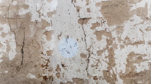 Seamless 4K looping vertical movement over an aged plaster wall with peeling layers and rough weathered texture. Perfect for vintage backgrounds and grunge visuals.