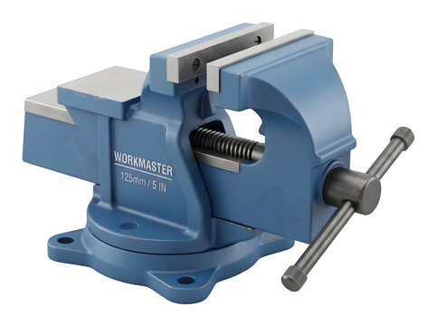 Workmaster 125mm 5 inch heavy duty bench vise isolated on transparent background