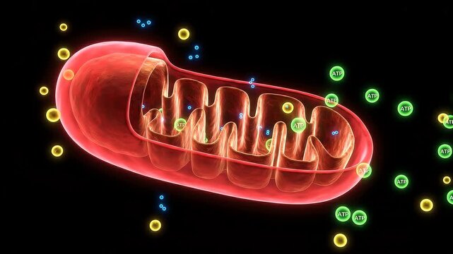Mitochondrion Generating ATP Energy Cell Biology 3D Animation